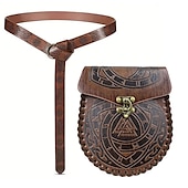 abordables Accesorios y más-Medieval Cinturón Vikingo Unisexo Celta Vikingo Víspera de Todos los Santos Carnaval Rendimiento Fiesta LARP Adulto Cinturón Maleta