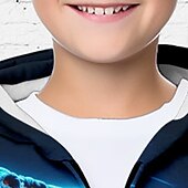 billiga Pojkens 3D-djur-Pojkar 3D Dinosaurie Huvtröja Kappa Ytterkläder Långärmad 3D-tryck Höst Vinter Mode Streetwear Häftig Barn 3-12 år Utomhus Ledigt Dagligen Normal