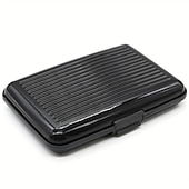 cheap Storage &amp; Organization-Aluminum Bank Card Holder Blocking Hard Case Wallet Solid Credit Card Anti-RFID Scanning Protect Card Holder