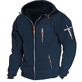 abordables Sudaderas con capucha gráficas para hombre-Hombre Letra Estampados Sudaderas Manga Larga Sudaderas Con Capucha Moda Diario Vacaciones Noche Primavera &amp; Otoño Gris Ligero Azul Oscuro Gris Ropa Diseñador S M L XL 2XL 3XL
