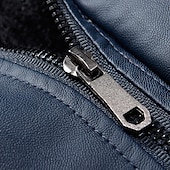 preiswerte Kunstlederjacke-Herren Lederjacke Kunstlederjacke Motorradjacke Outdoor Freizeitskleidung Warm Herbst Winter Farbblock Modisch Strassenmode Ständer Standard Weiß Gelb Rote Dunkelblau Jacken