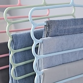 voordelige Kledingrek opslag-10 stuks gekleurde antislip meerlaagse broekrek multifunctionele garderobe 5-laags hangende broekrek sjaalrek sjaal stropdas hanger
