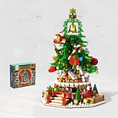 cheap Building Toys-Festival Series Crystal Festival Tree Building Blocks Toy Crystal Festival Tree Music Box Creative Puzzle Assembly Toys Festival Gift Halloween/Thanksgiving Day/Festival gift