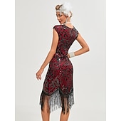 olcso Ruhák-Ordító 20-as évek 1920-as évek Koktélruha Flapper ruha Ruhák Karácsonyi party ruha A nagy Gatsby Charleston Esküvői Vendég Flitter Rojt Jelmez Női Karácsony Mindszentek napja Farsang Farsang Esküv