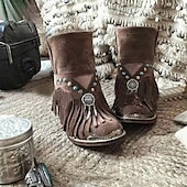 levne Cowboy &amp; Western Boots-dámské boho třásňové kotníkové boty s kouzlem lapače snů, ideální na festivalové nošení i běžné outfity