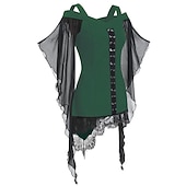 abordables Gothique-Rétro Vintage Punk &amp; Gothique Médiéval Corset Bal Masqué Fille gothique Déguisement Femmes Carnaval Mascarade Fête / Soirée Adulte Corset