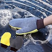 preiswerte Auto-Reinigungswerkzeug-2 Stück Autopflege Reinigungsbürsten Polierhandschuh Bürste Wolle Autowaschhandschuh Autowaschschwamm Wachshandschuhe Autozubehör