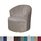 economico COPERTURA PRODURA E COPERCHIO SENZA ARGINE-Fodera per sedia girevole in velluto elasticizzato fodera per sedia casual accento stile moderno fodera per sedia con braccioli rotondi protezione per mobili addensare tessuto spandex lavabile