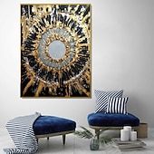 preiswerte Abstrakte Gemälde-Großes handgemaltes goldenes Ölgemälde, Folienölgemälde, handgefertigt, Original-Ölgemälde, abstrakt, modern, auf Leinwand, goldenes Blatt, Wand, handgefertigtes Kunstdekor, gerollte Leinwand, kein