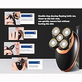 cheap Shaving &amp; Hair Removal-Men Head Shavers  Wet and Dry Detachable Electric Shaver Nose Hair Trimmer Face Brush Grooming Set Rechargeable Razor