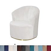 economico COPERTURA PRODURA E COPERCHIO SENZA ARGINE-Fodera per sedia girevole in velluto elasticizzato fodera per sedia casual accento stile moderno fodera per sedia con braccioli rotondi protezione per mobili addensare tessuto spandex lavabile