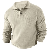 billige genser for menn-Herre Genser Pullover genser Riflet Strikke Avklipt Strikket Aftæpning Moderne Moderne Dagligdagstøy Ut på byen Klær Høst vinter Svart Brun M L XL