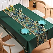 cheap Tablecloth-Waterproof Tablecloth PVC Oilproof Rectangle Table Cloth Table Cover for Party, Family Dining, Restrant