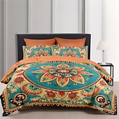 preiswerte Bettbezug-Sets-Bohemian-Mandala-Baumwoll-Bettwäsche-Set, leicht und weich, 2/3-teiliges Set, geeignet für Erwachsene und Kinder, Baumwoll-Bettwäsche-Set, King-Size-Bett, Bettbezug