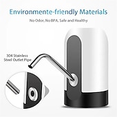 abordables Électroménager-Pompe à bouteille d&#039;eau 1 pièce, pompe à bouteille d&#039;eau électrique, pompe à eau potable automatique rechargeable par USB pour bouteilles universelles de 3 à 5 gallons, distributeur d&#039;eau de camping portable
