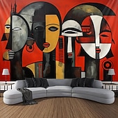tanie gobeliny artystyczne-obraz olejny afrykańskie kobiety wiszące gobelin wall art duży gobelin mural wystrój fotografia tło koc kurtyna strona główna sypialnia dekoracja salonu