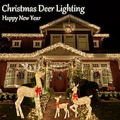 abordables Lumières de Noël-3 pièces éclairage de cerf de Noël bonne année jardin cerf lumineux de Noël, décor de scène, décor de festivals, décor de chambre, décor de maison, décor de bureaux, décor de fête à thème, décor de noël acrylique 2d plat