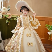 رخيصةأون فساتين-قوطي روكوكو خمر مستوحاة فساتين أزياء الحفلة حفلة تنكرية أميرة شكسبير لون الصلبة منفوش ملابس تنكرية للفتيات رويال عيد الرعب مهرجان عيد الأطفال مناسب للحفلات زفاف ضيف حفل زفاف الطفل فستان كل الفصول