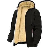 halpa fleece villapaidat-Miesten Huppari Täysi vetoketjullinen huppari Fleecetakki Musta Valkoinen Viini Armeijan vihreä Laivaston sininen Hupullinen Tavallinen Urheilu ja ulkoilu Päivittäin Pyhäpäivä Vintage Katutyyli