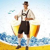 halpa Lederhosen-Oktoberfest-olut Asu Pusero / hame nahkahousuista Baijerin pariskunta Oktoberfestin pari Saksa München Niityt Miesten Perinteinen tyyli kangas Toppi Shortsit Hattu