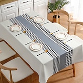 cheap Tablecloth-Waterproof Tablecloth PVC Oilproof Rectangle Table Cloth Table Cover for Party, Family Dining, Restrant