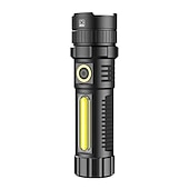 Χαμηλού Κόστους Φακοί-1 τεμ led tactical φακός 90000 high lumen, μαγνητικός επαναφορτιζόμενος φακός με φως εργασίας cob, xhp70.2 σούπερ φωτεινό led, με δυνατότητα zoom, αδιάβροχο, 4 modes φώτα led για κατασκήνωση, έκτακτη