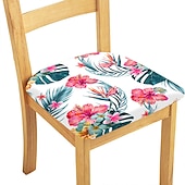 abordables Couverture de chaise de salle à manger-Housse de chaise de salle à manger housse de siège de chaise extensible en daim hydrofuge doux uni couleur unie durable lavable protecteur de meubles pour salle à manger fête