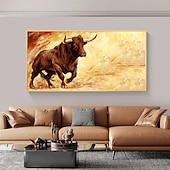 olcso Állatos festmények-mintura kézzel készített absztrakt állatok bika olajfestmények vászonra fal művészeti dekoráció modern kép lakberendezéshez hengerelt keret nélküli feszítetlen festmény