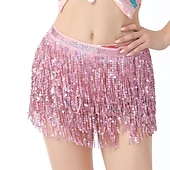 cheap Great Gatsby-Women Sequin Hip Skirt Fringe Tassel Wrap Scarf Party Rave Festival Outfit Halloween Belly Dance Costume Party Club