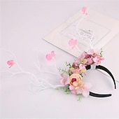 Χαμηλού Κόστους Αξεσουάρ Styling μαλλιών-1 τεμάχιο προσομοίωση κέρατα δέντρων, κρίκοι μαλλιών, λουλούδια, κορδέλα δέντρων για γυναίκες, cosplay, χριστουγεννιάτικο φεστιβάλ, πάρτι γενεθλίων