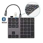 זול מקלדות-סגסוגת אלומיניום Bluetooth מקלדת נומרית אלחוטית עם רכזת usb פונקציית קלט דיגיטלית עבור windowsmac osandroid מחשב נייד