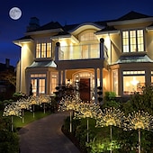 economico Luci paesaggistiche-1 confezione di fuochi d&#039;artificio decorativi natalizi a 8 funzioni ad energia solare, luce da prato montata a pavimento, matrimonio festivo, lampada decorativa impermeabile per esterni di Halloween