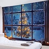 Christmas Decorations Hanging Tapestry Christmas Tree Winter Snow Wall Art Xmas Large Tapestry Mural Decor Photograph Backdrop Blanket Curtain Home Bedroom Living Room Decoration Window View cheap Christmas Tapestry Hanging-Christmas Decorations Hanging Tapestry Christmas Tree Winter Snow Wall Art Xmas Large Tapestry Mural Decor Photograph Backdrop Blanket Curtain Home Bedroom Living Room Decoration Window View