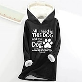 cheap Humor&amp;Quotes Tops-Women&#039;s Hoodie Sweatshirt Pullover Sherpa Letter Casual Sports Print Warm Fuzzy Comfrt Hoodie Long Sleeve Top Micro-elastic Fall &amp; Winter Comfrt Breathable Soft Fabric