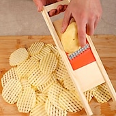 cheap Fruit &amp; Vegetable Tools-Potato Slicer Cut Potato Grid Artifact Grid Wipe Grid Knife Vegetable Cutter Wave Knife Cut Flower Knife Gadgets Accessories