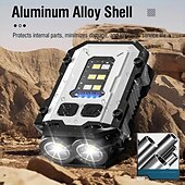 abordables Lampes de travail-Mini lampe de poche portable avec porte-clés, lampe de camping rechargeable par usb de type c, aimant edc, batterie intégrée