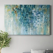 economico Quadri astratti-pittura a olio 100% fatto a mano dipinto a mano arte della parete su tela pietra verde moderna astratta decorazione della casa arredamento arrotolato tela senza cornice non allungata