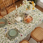 cheap Tablecloth-Rectangle Tablecloth Vintage Floral  Jacquard Table Cloths with Tassels Cotton Linen Table Covers for Dinner Parties Outdoor Decoration