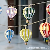 olcso Elemmel működő-10 led/20 led karácsonyi dekoráció vas art led hőlégballon zsinór lámpák, beltéri elemtartó doboz lámpák, karácsonyi dekoráció kis színes fények, karácsonyfa medál, elemes