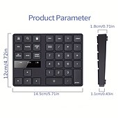 levne Klávesnice-usb 2,4g bezdrátová numerická klávesnice 35 kláves vestavěná dobíjecí baterie typu C nabíjecí rozhraní kancelářská numerická klávesnice pro finanční účetnictví
