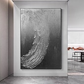 preiswerte Abstrakte Gemälde-Handgefertigtes, rein schwarzes Strukturgemälde, handgemaltes Ölgemälde, Wandkunst, großes Gemälde, Spachtel, abstraktes Gemälde, handgemalte Acrylgemälde, Dekor, gerollte Leinwand