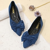 cheap Women&#039;s Flats-Women&#039;s Black Pointed Toe Flats with Bow – Elegant Slip-On Loafers for Ladies, Comfortable Casual Shoes for Work, Office, and Daily Wear