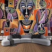tanie gobeliny artystyczne-obraz olejny afrykańskie kobiety wiszące gobelin wall art duży gobelin mural wystrój fotografia tło koc kurtyna strona główna sypialnia dekoracja salonu