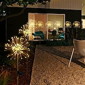economico Luci paesaggistiche-1 confezione di fuochi d&#039;artificio decorativi natalizi a 8 funzioni ad energia solare, luce da prato montata a pavimento, matrimonio festivo, lampada decorativa impermeabile per esterni di Halloween