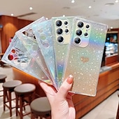 お買い得  サムスン用ケース-電話 ケース 用途 サムスンのギャラクシー S24 S23 Ultra Plus S23 S22 S21 プラス ウルトラ S21 FE A14 A34 A54 A53 A33 バックカバー クリア ブリンブリングリッターシャイニー 耐衝撃 TPU