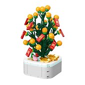 お買い得  組立ておもちゃ-オレンジツリー新年チャイナシックギフト鉢植え子供 DIY 組み立てられた小さな粒子ビルディングブロックのおもちゃ