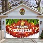 お買い得  屋外装飾-クリスマスガレージドアバナー、屋内屋外クリスマス休暇、幸せな背景、装飾カバー、クリスマス新年あけましておめでとうございますバナー、大型ドアカバー、クリスマス装飾