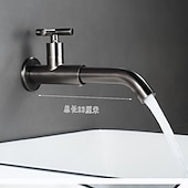 cheap Wall Mount-Wall Mounted Bathroom Sink Faucet, Brass Constructed Single Handle One Hole Long Reversible Spout Bath Mixer Taps for Bathroom Sink Tall Vessel in Black Chrome Antique Brass Silver