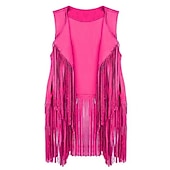 preiswerte Oberteile-Retro Vintage 1960er 1970er Wildlederweste Hippie Disco Quastenfransen Damen Mädchen Weihnachten Halloween Karneval Leistung Party / Abend Pride Parade Erwachsene Weste