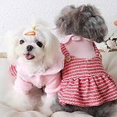 baratos Vestidos-Cachorros Gatos Vestidos Moda Estilo bonito Inverno Macio Lavável Confortável Ao ar livre Casual / Diário Roupas para cães for Bichon Frise Poodle Pomerânia Animais de Pequeno Porte Borboleta
